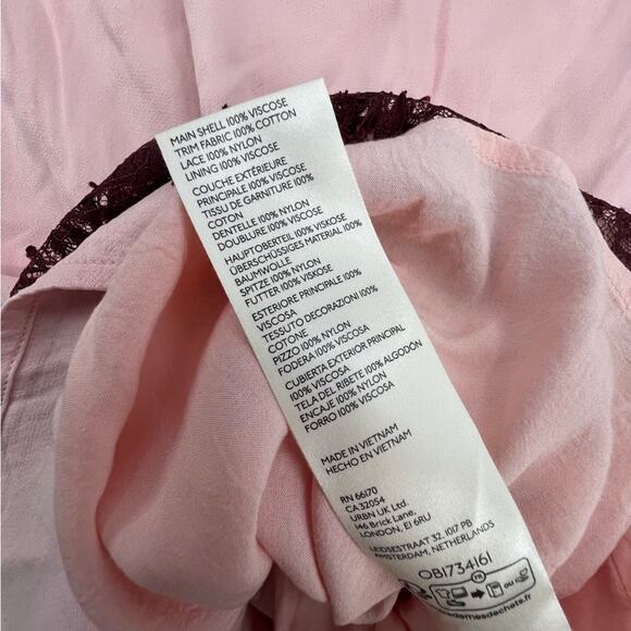 Anthropologie Maeve Lace Sleeveless T Shirt Slip Dress Side Zip Pink Grey SP - Picture 6 of 7